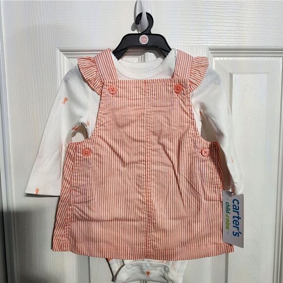 Carter's Child of Mine Baby Girl Easter Bunny Dress Overall Set, 2-Piece - Picture 4 of 6
